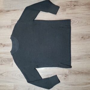Lululemon Merino Wool Blend Ribbed Crewneck Sweater *Heathered Black Size 6
